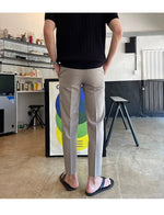 Elastic Waist Ice Silk Drape Suit Pants