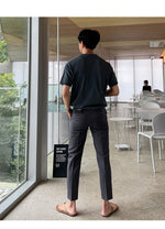 Elastic Waist Ice Silk Drape Suit Pants