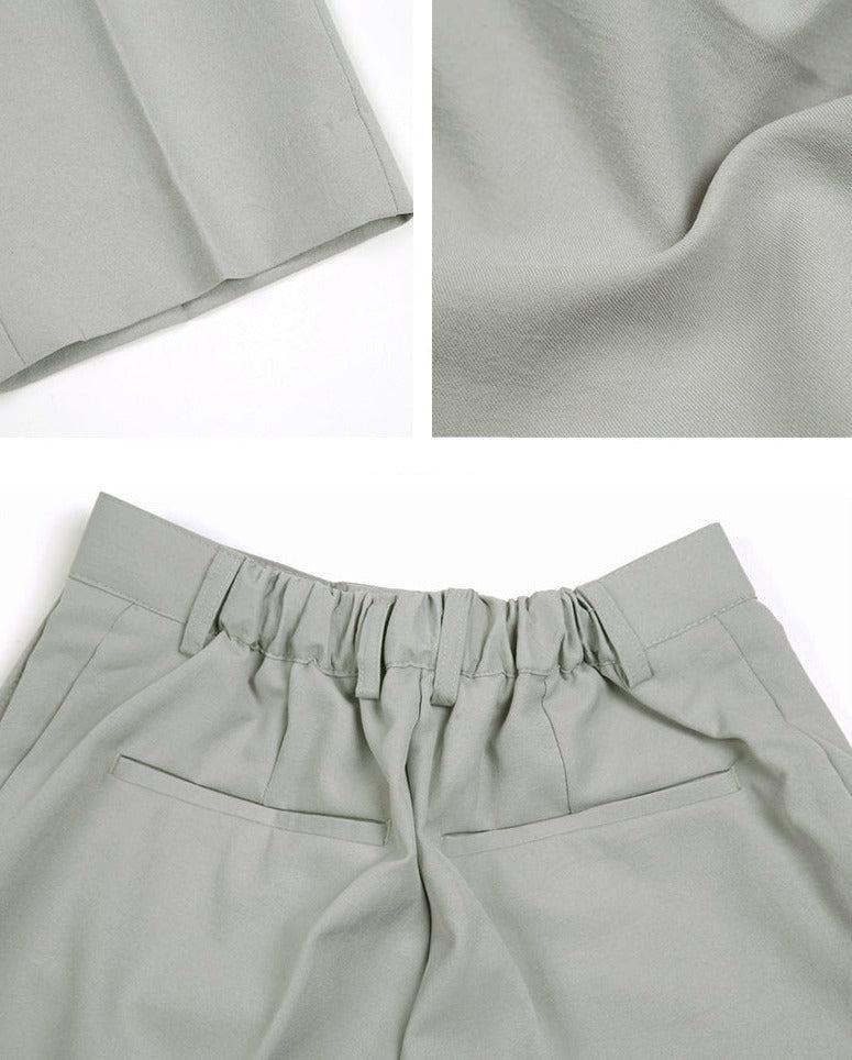 Elastic Waist Ice Silk Drape Suit Pants