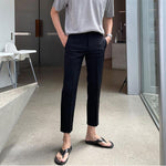 Elastic Waist Ice Silk Drape Suit Pants