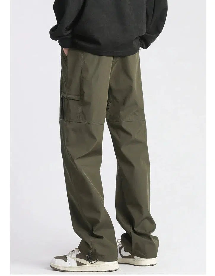 Elastic Waist Nylon Cargo Pants