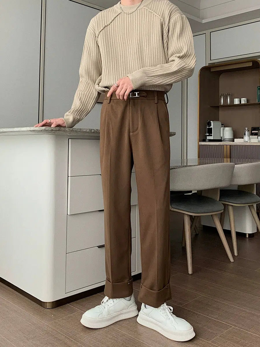 Elastic Waist Pleated Pants