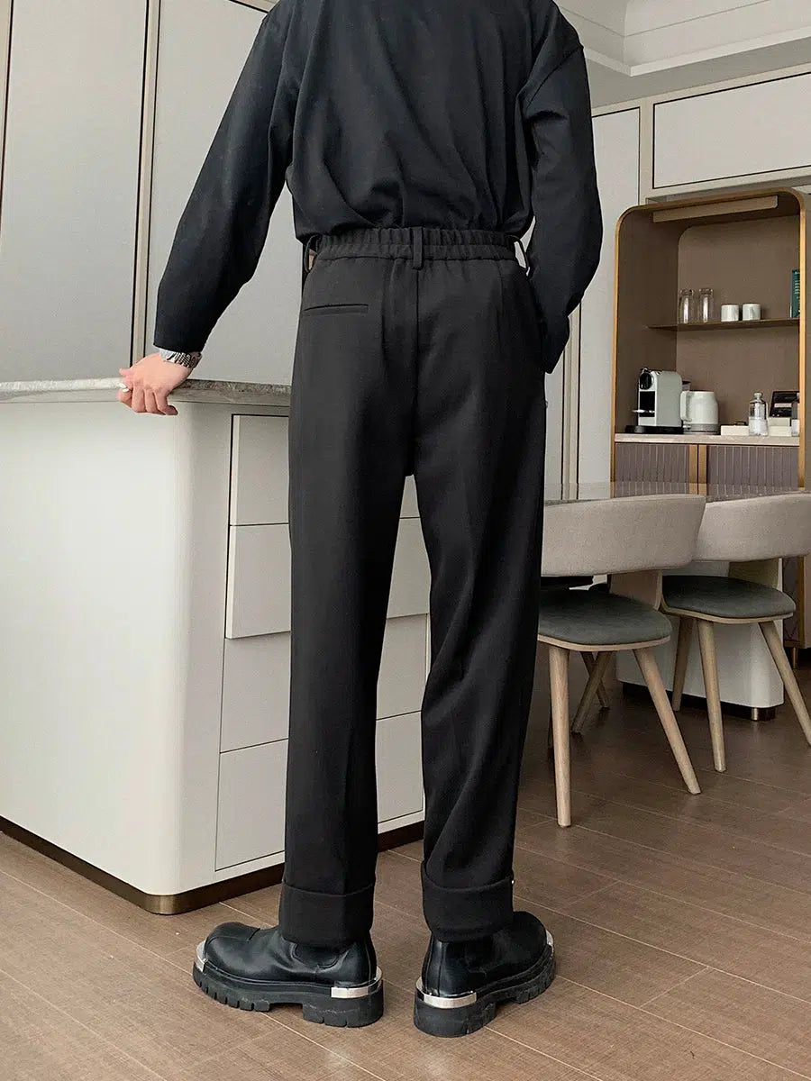 Elastic Waist Pleated Pants