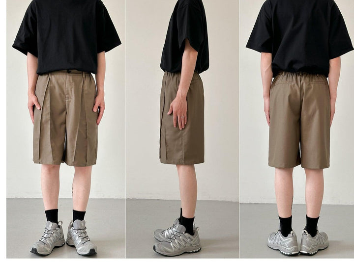 Elastic Waist Pleated Shorts