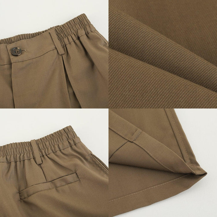Elastic Waist Pleated Shorts