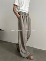 Elastic Waist Ribbon Drape Pants