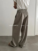 Elastic Waist Ribbon Drape Pants