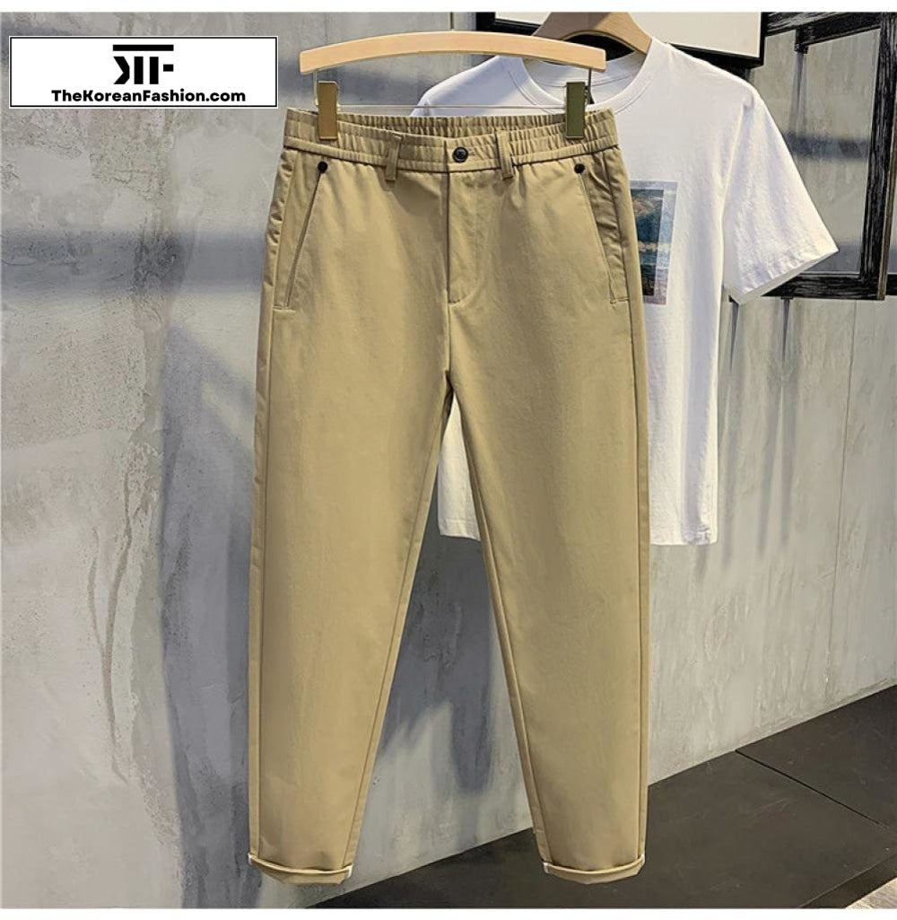 Elastic Waist Slim Small Feet Casual Pants