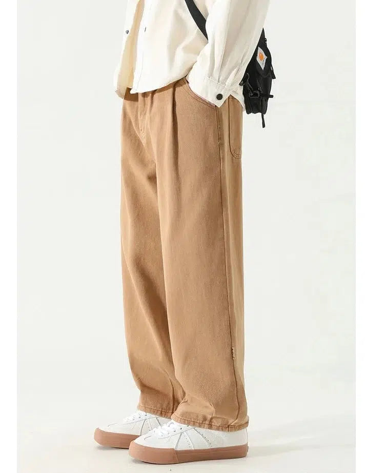 Elastic Waist Straight Casual Pants