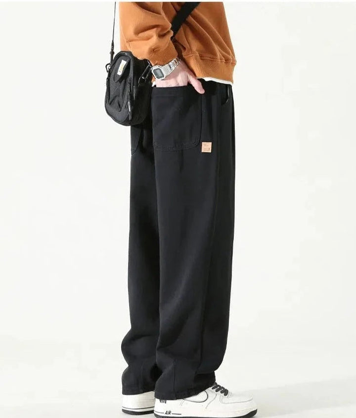 Elastic Waist Straight Casual Pants