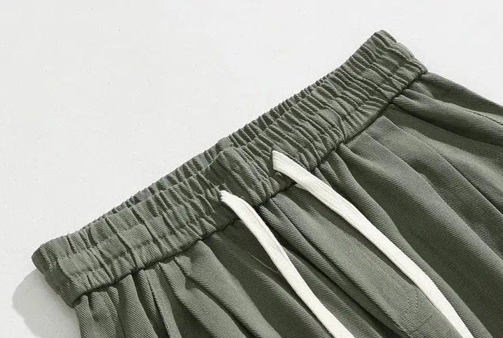 Elastic Waist Straight Casual Pants