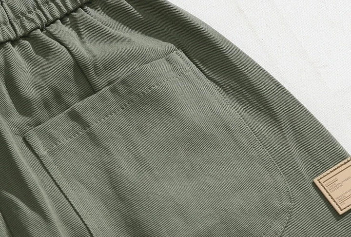 Elastic Waist Straight Casual Pants