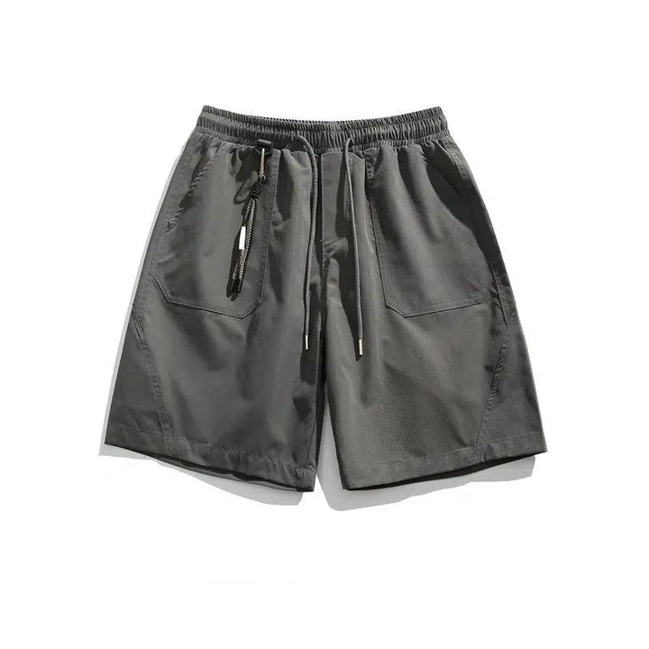 Elastic Waist Straight-Leg Casual Shorts