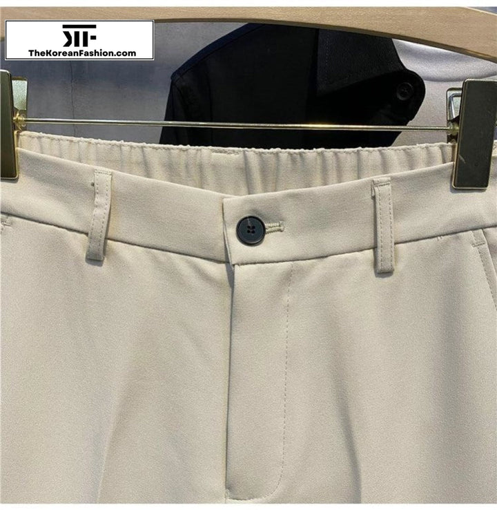 Elastic Waist Suit Casual Straight Pants
