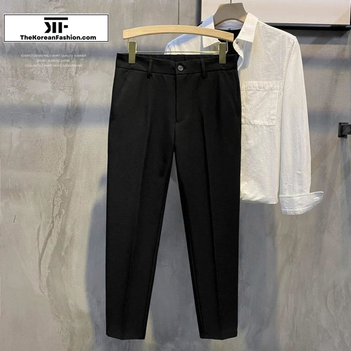 Elastic Waist Suit Casual Straight Pants