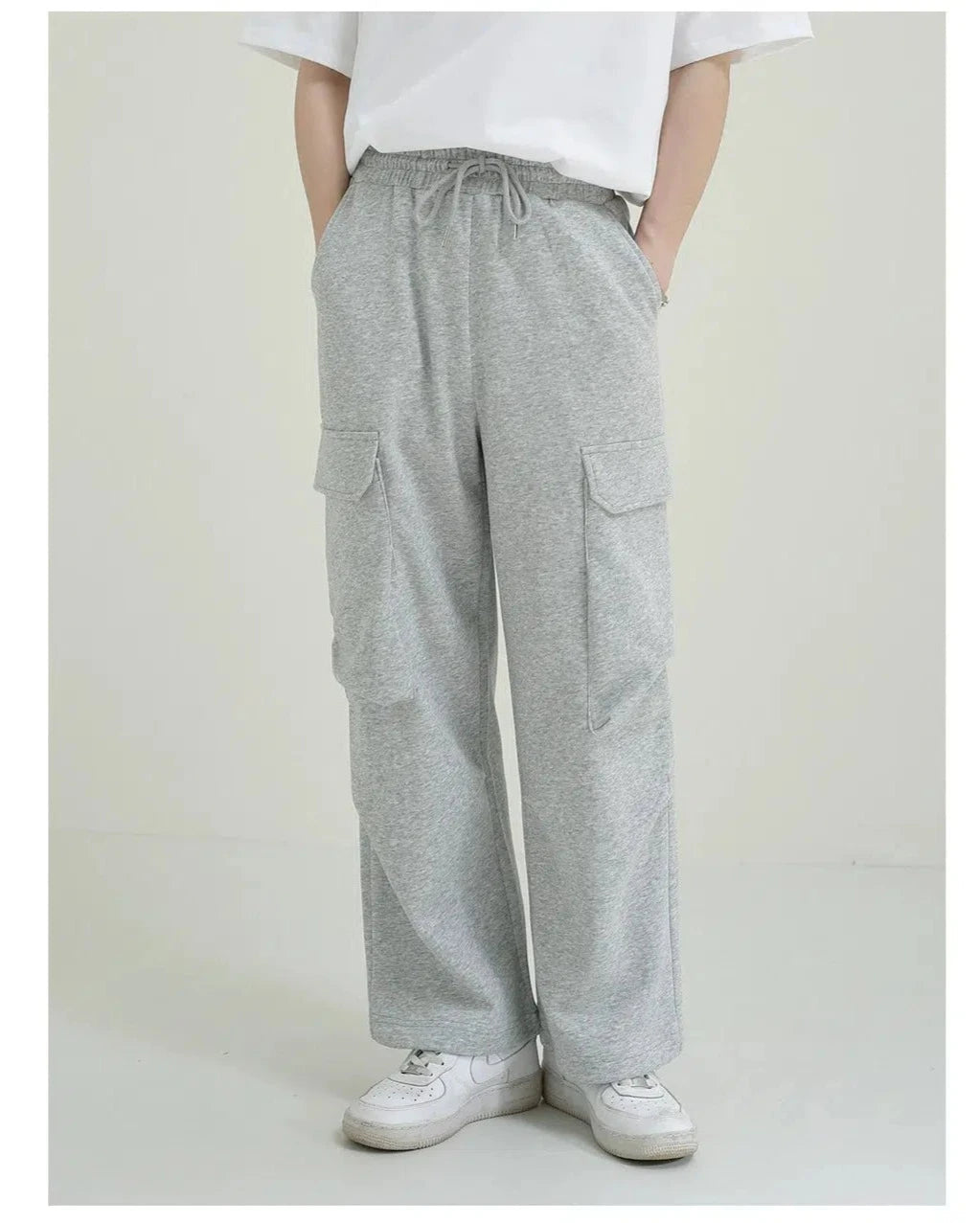 Elastic Waist Sweatpants with Pockets