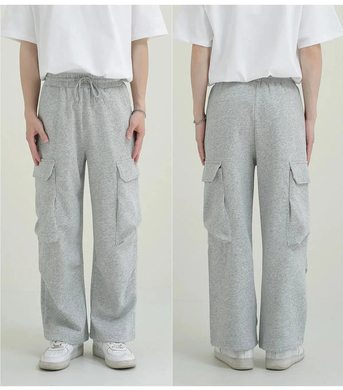 Elastic Waist Sweatpants with Pockets