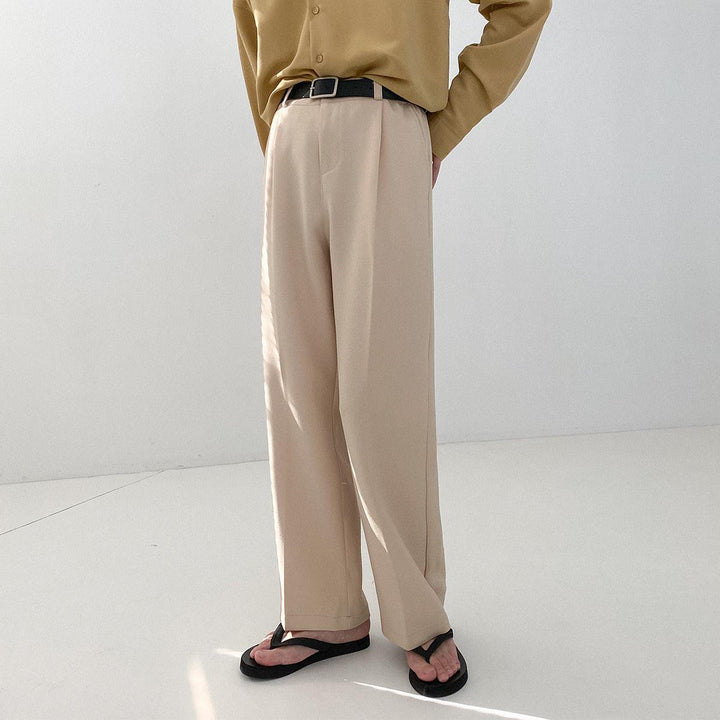 Elastic Waist Wide-leg Casual Suit Pants
