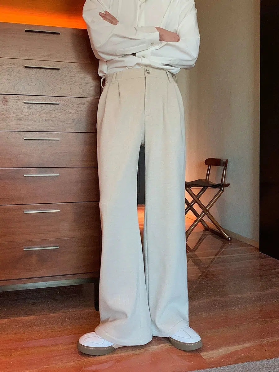 Elastic Waist Wide-leg Velvet Pants