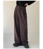 Elastic Waist Woolen Casual Pants