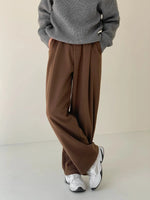 Elastic Waist Woolen Casual Pants