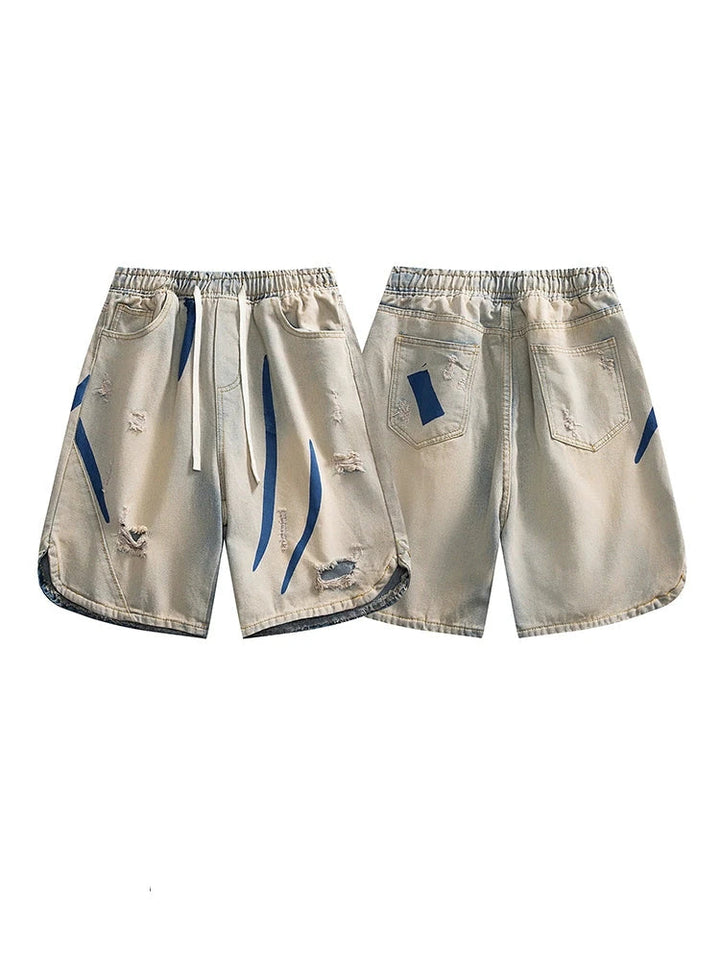 Elastic Waistband Denim Shorts