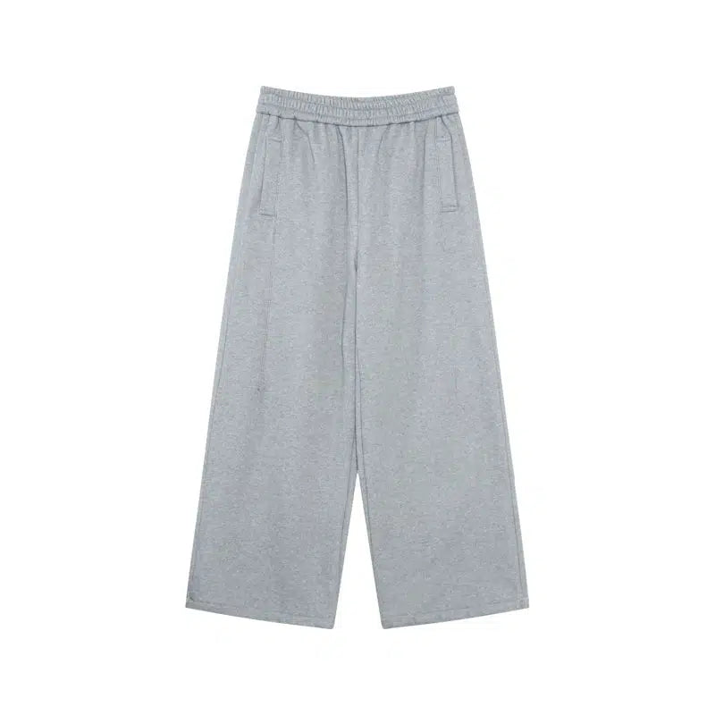Elastic Waistband Wide-Leg Casual Pants