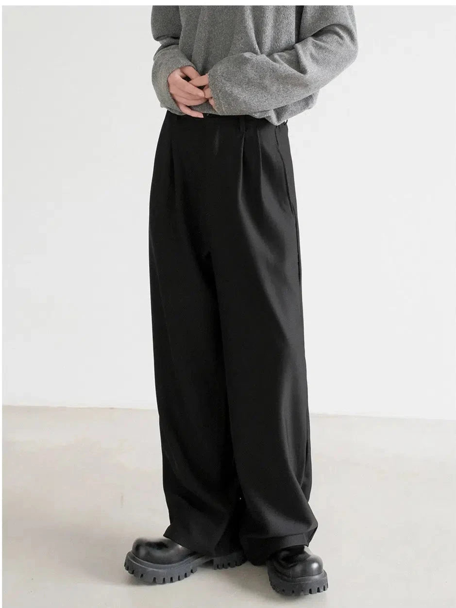 Elastic Waistband Wide-Leg Pants