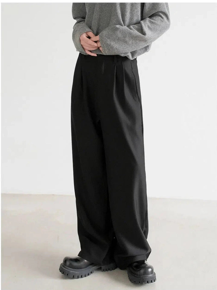 Elastic Waistband Wide-Leg Pants