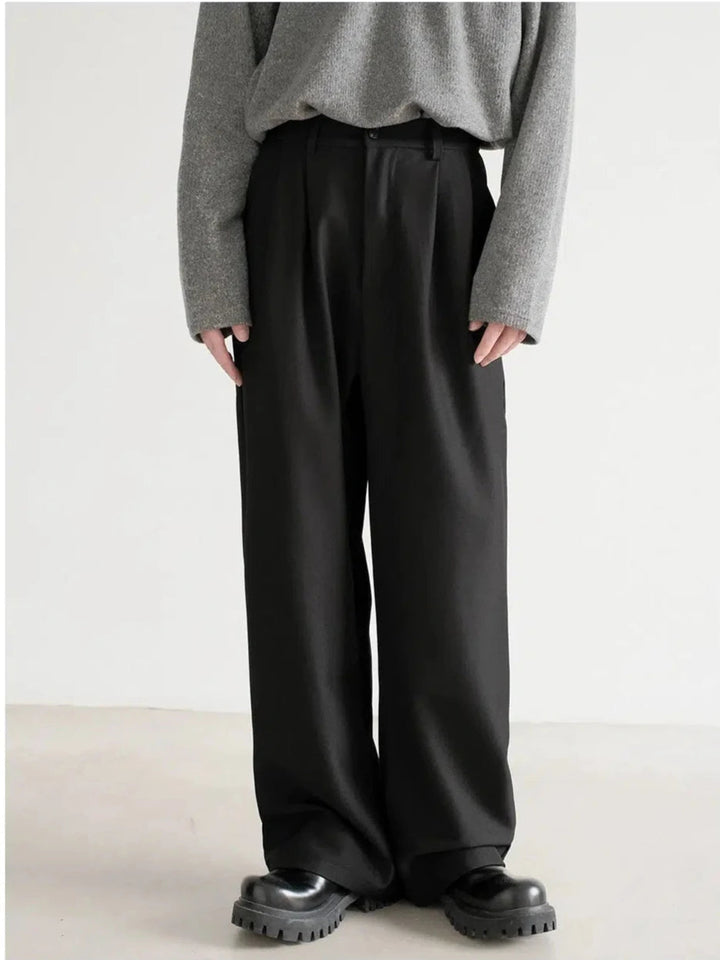 Elastic Waistband Wide-Leg Pants
