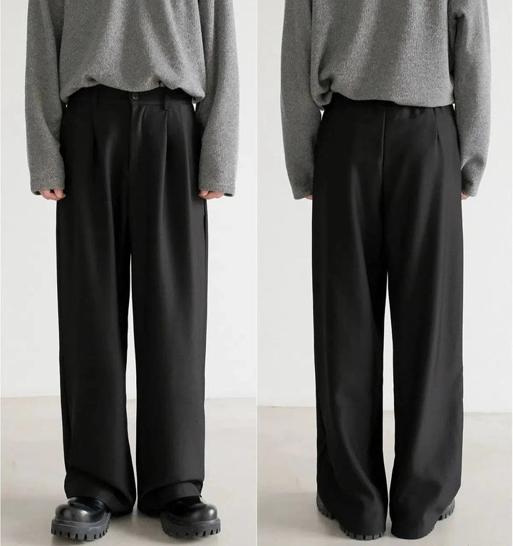 Elastic Waistband Wide-Leg Pants