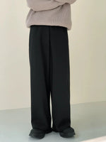 Elastic Wide-leg Woolen Pants