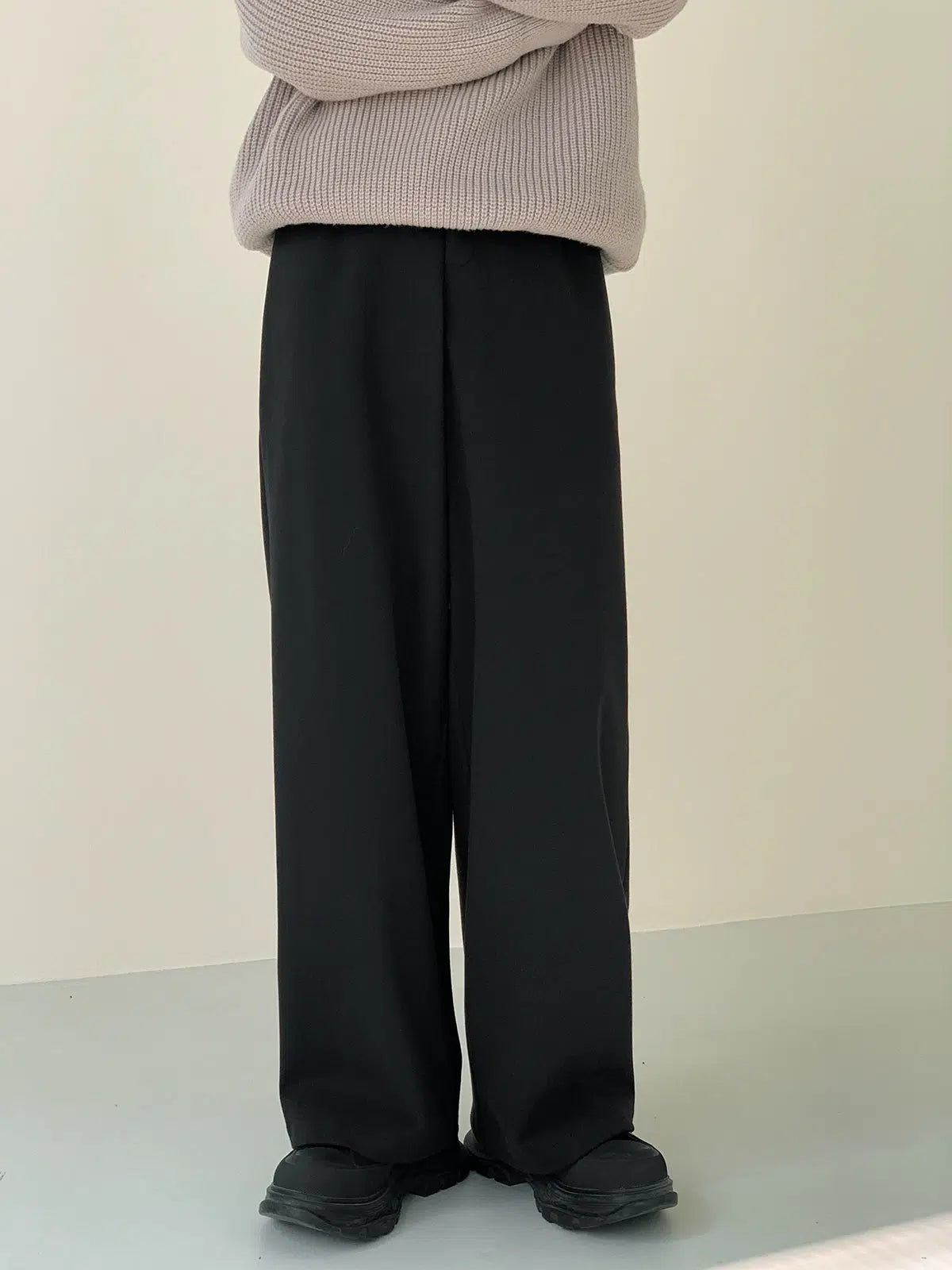 Elastic Wide-leg Woolen Pants