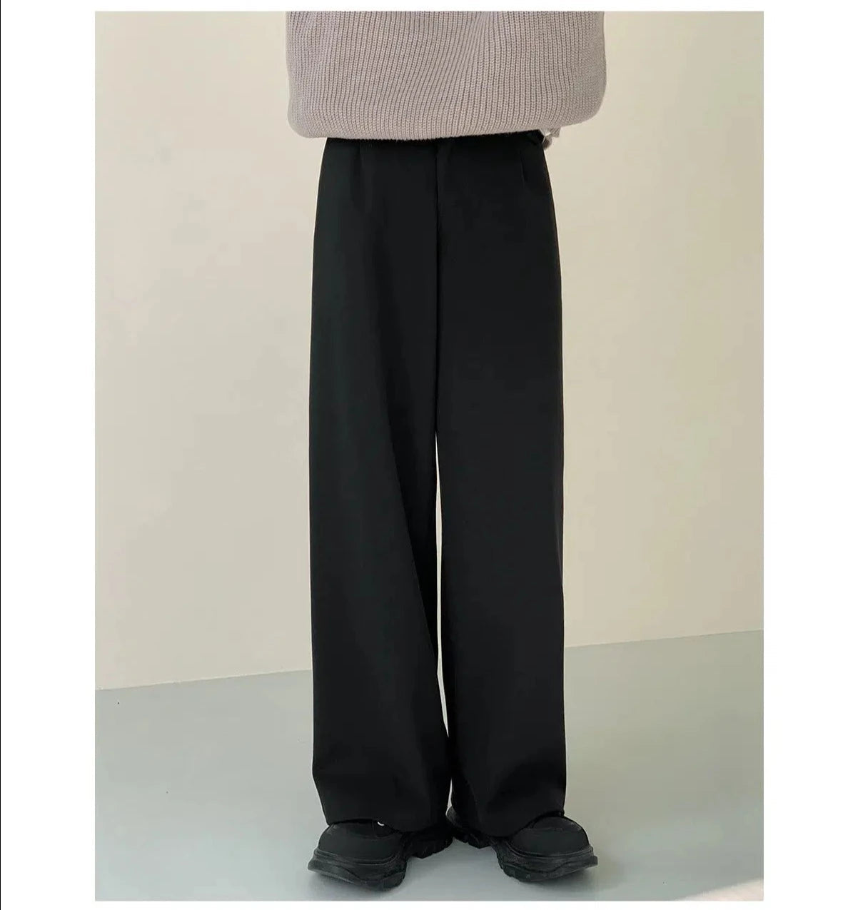 Elastic Wide-leg Woolen Pants