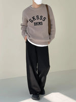Elastic Wide-leg Woolen Pants