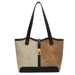 Elegant Leather Trim Tote Bag