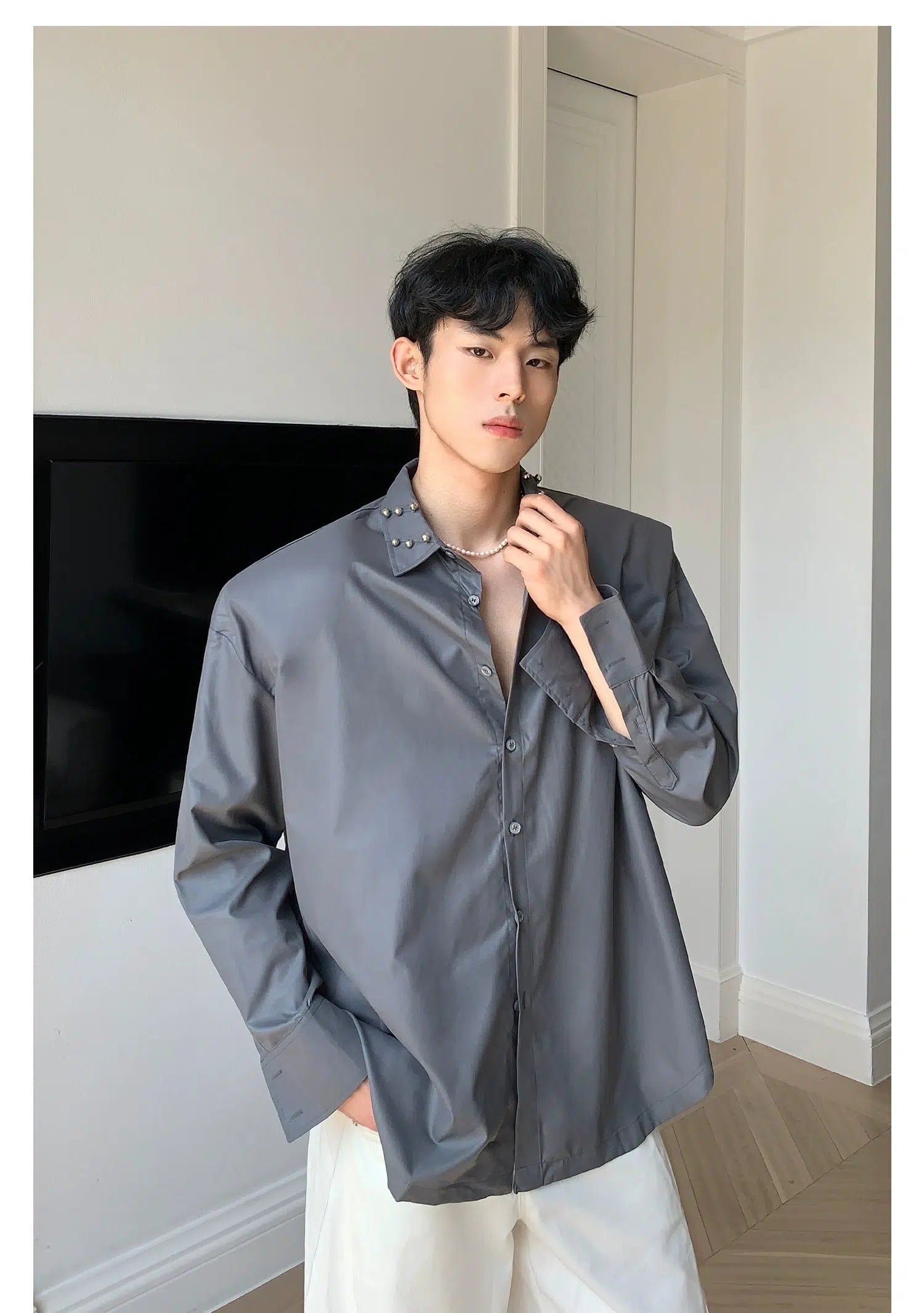 Elegant Long-Sleeve Button-Up Shirt