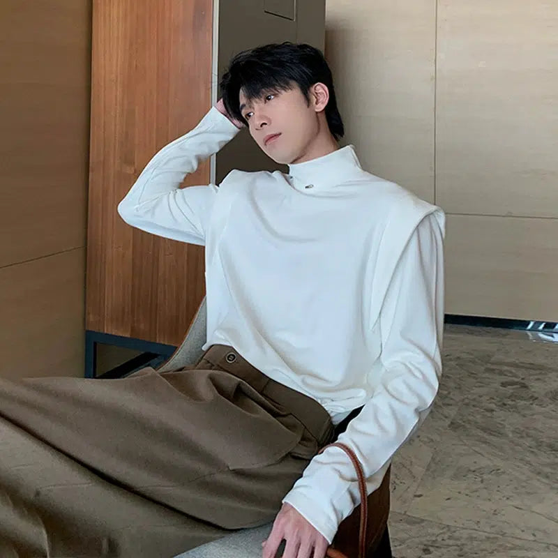 Elegant Long Sleeve Mock Neck Top