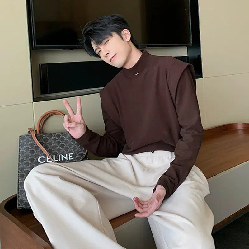 Elegant Long Sleeve Mock Neck Top