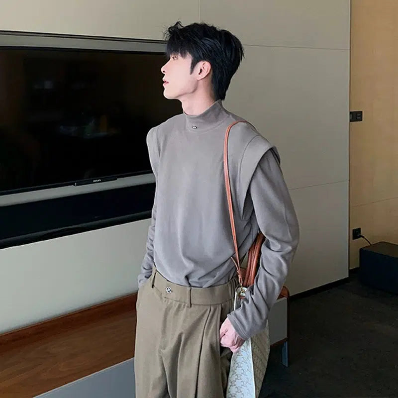 Elegant Long Sleeve Mock Neck Top