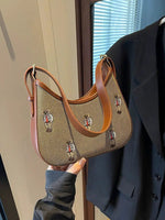 Embroidered Bear Pattern Shoulder Bag