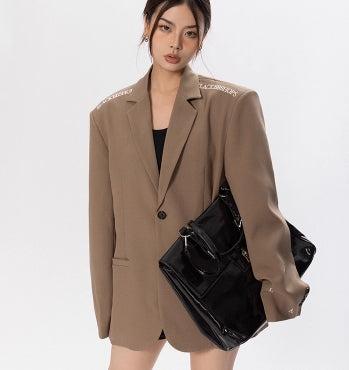Embroidered Brown Suit Jacket