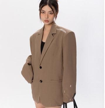 Embroidered Brown Suit Jacket