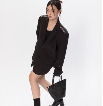 Embroidered Brown Suit Jacket