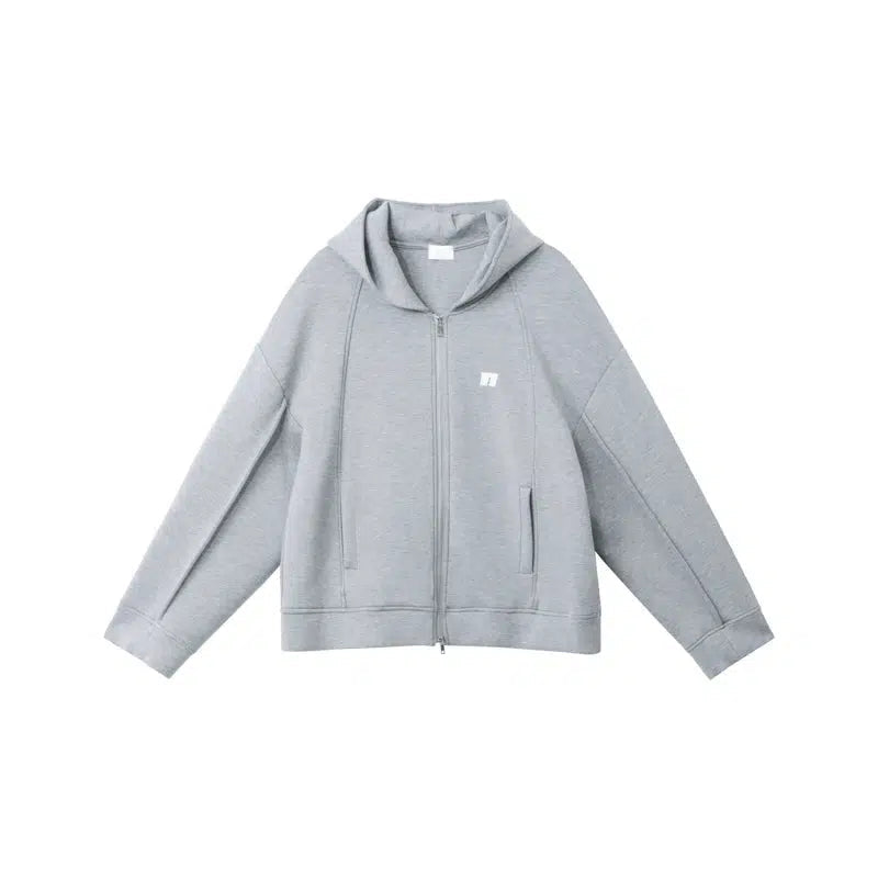 Embroidered Hooded Zipper Jacket