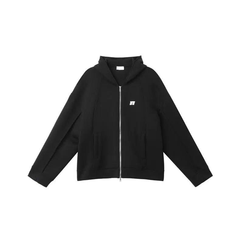 Embroidered Hooded Zipper Jacket