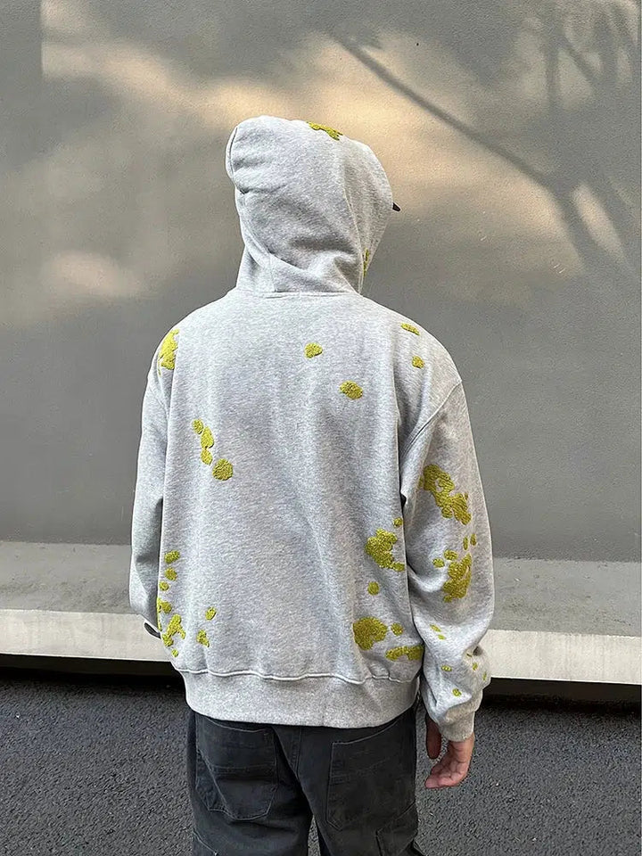 Embroidered Moss Hooded Sweatshirt