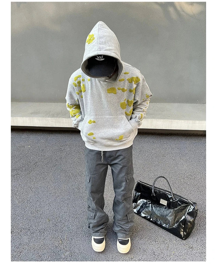 Embroidered Moss Hooded Sweatshirt