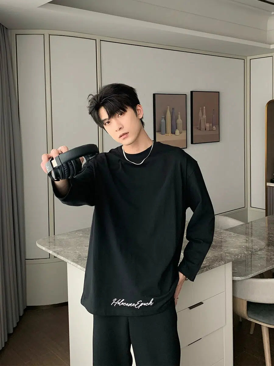 Embroidered Round Neck Casual Shirt