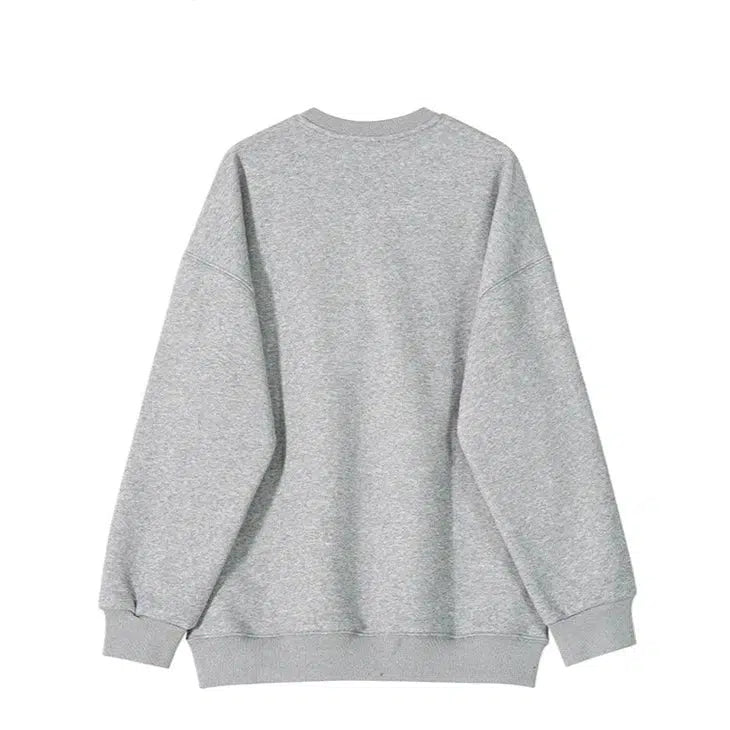 Embroidered Round Neck Sweatshirt